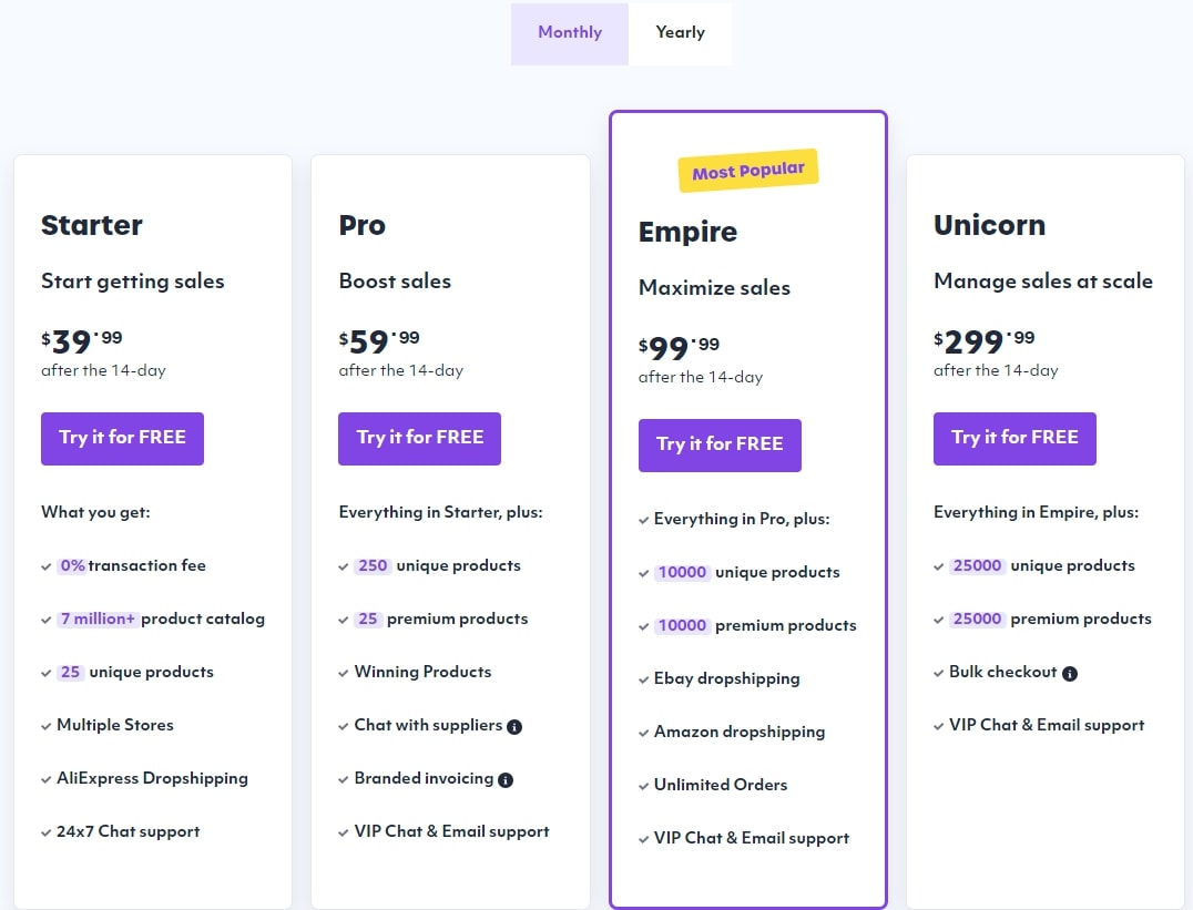Spocket Pricing